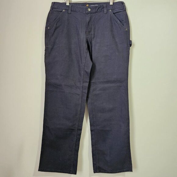 NEW WITHOUT TAG NEVER WORN CARHARTT GREY WORK PANTS SIZE 14 WOMENS - Picture 1 of 15